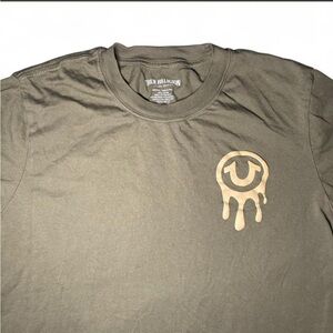 True Religion Men's Olive Green Logo Graphic Tee M